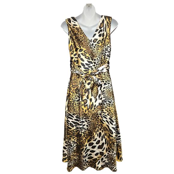 Vintage Rabbit Rabbit Rabbit Designs Women 12 Dress Animal Print Leopard Cheetah - Picture 6 of 14
